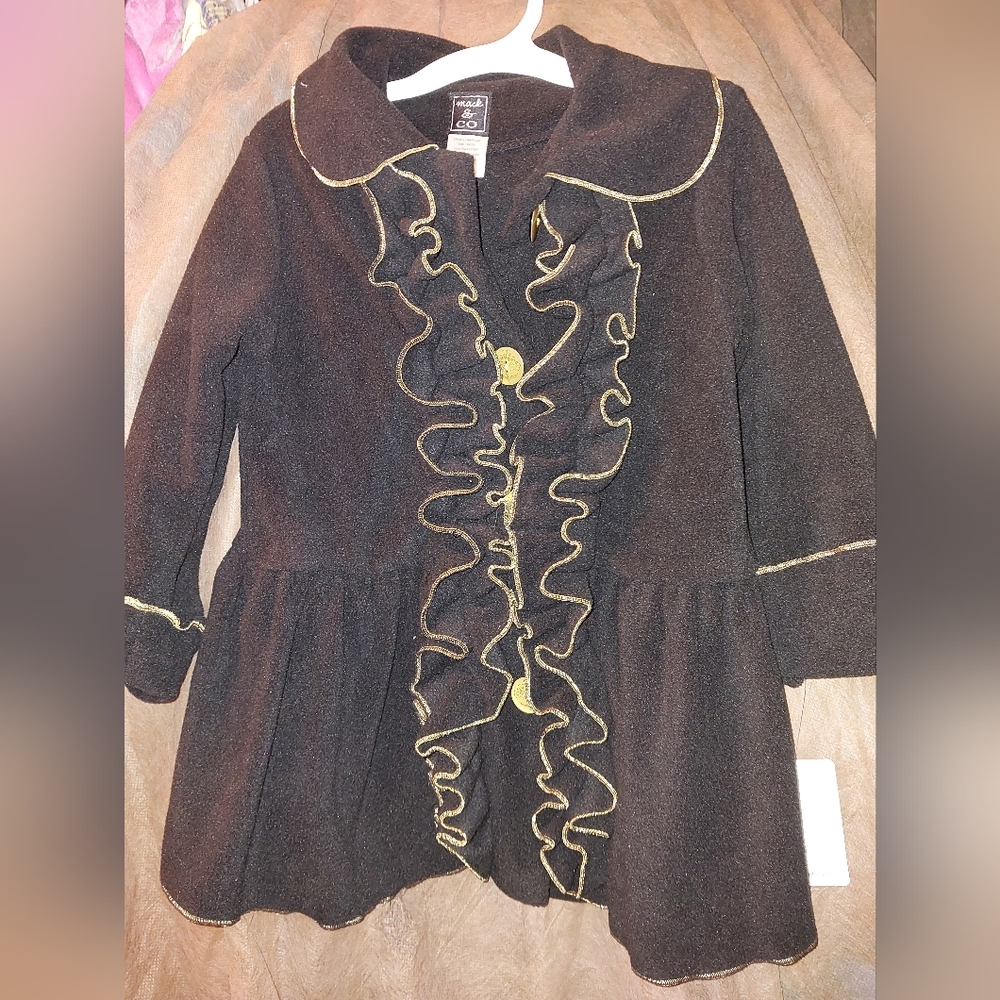 NWT Mack & Co black fleece coat girls 3t